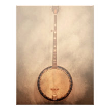 Music - String - Banjo Letterhead Template