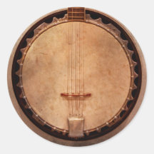 Music - String - Banjo Round Sticker