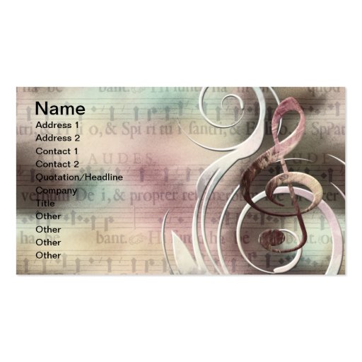 Music Swirl Business cards (front side)