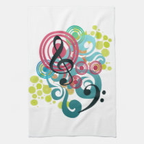 Music swirl kitchen tea towel kitchen towels