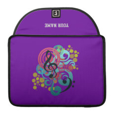 Music Swirl Macbook Pro sleeve (purple)