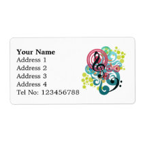 Music Swirl Shipping labels (L) labels