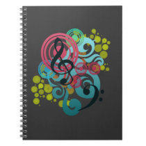 Music Swirl spiral bound notebook notebooks