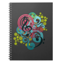 Music Swirl spiral bound notebook