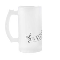 Music Symbols Wavy Staffs Musician's Frosted Glass mugs