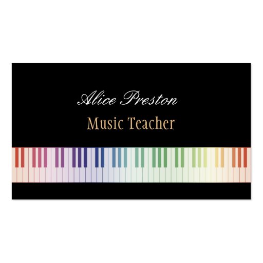 Music Teacher - Business Card (front side)