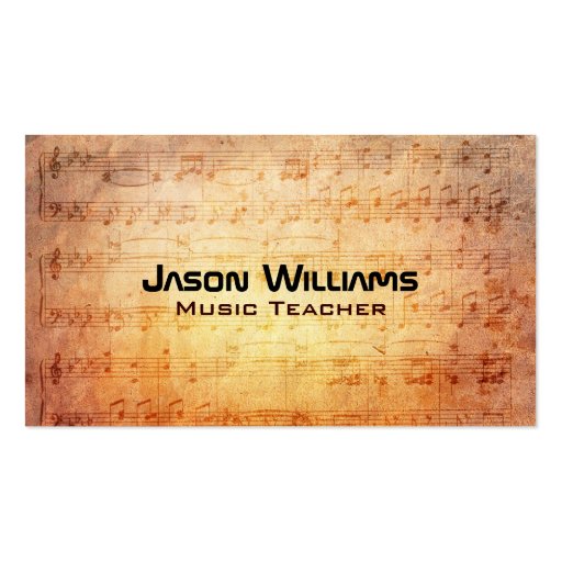 Music teacher Business Cards (front side)