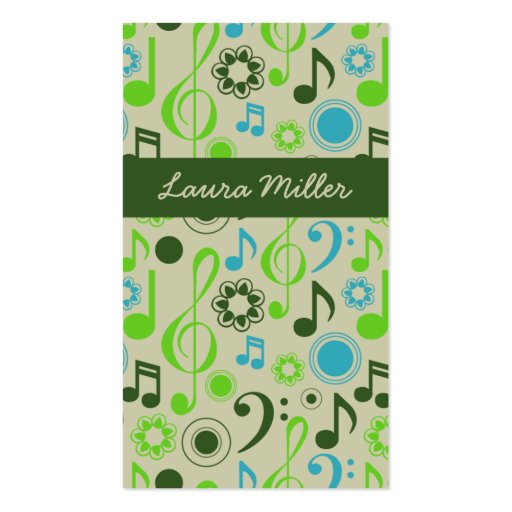 Music Teacher Business Cards (front side)