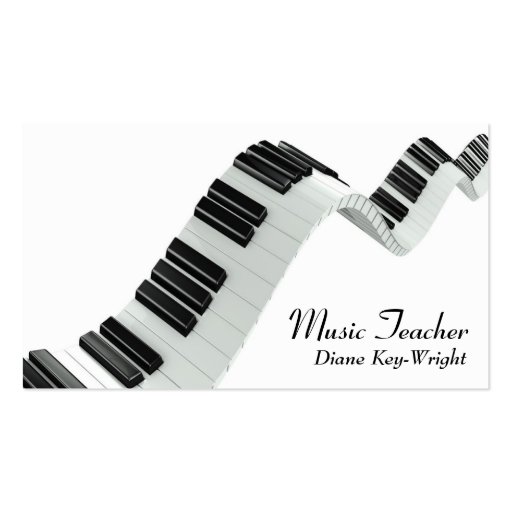 Music Teacher Piano Lessons Business Card (front side)