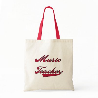 Music Teacher Red Tshirts and Gifts Canvas Bags