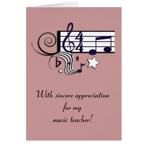 Music Teacher Thank You Greeting Card | Zazzle