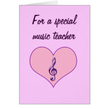 Music Teacher Valentine Card