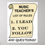 Music Teachers List Of Rules Posters