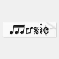 Music Text Design bumper stickers