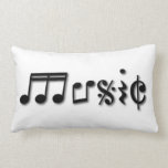 Music Text Design Pillow