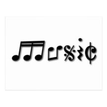 Music Text Design Post Card