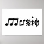 Music Text Design Print