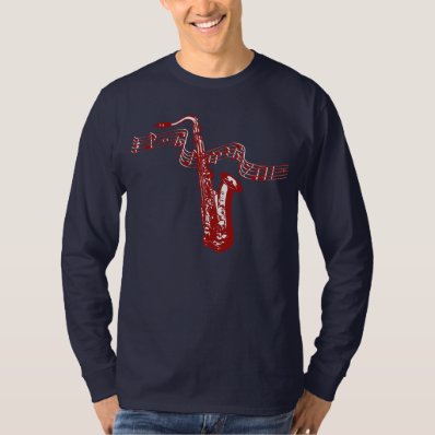 Music Theme Red Saxophone Red Notes - Shirt