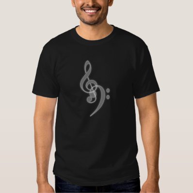 Music - Treble and Bass Clef Tee Shirt