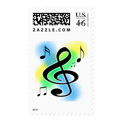 Music Tunes Postage Stamp