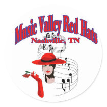 Music Valley Red Hats Logo stickers by ladygadabout Music Valley Red Hats Logo stickers