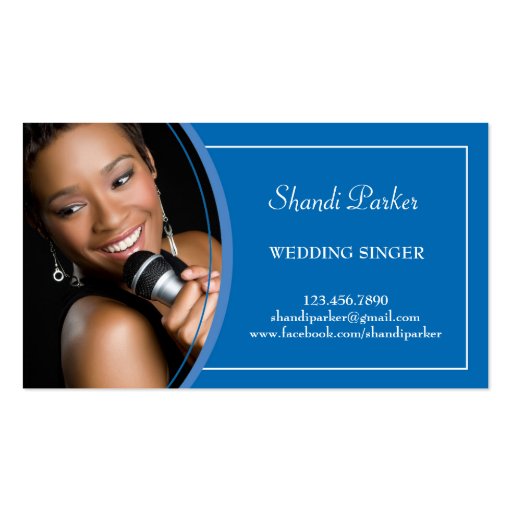 Music Wedding Singer Photo Business Card