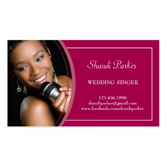 Music Wedding Singer Photo Business Card