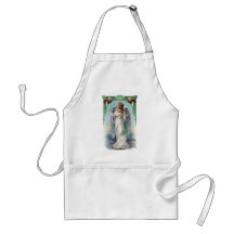 Musical Angel and Bells Vintage Xmas Aprons