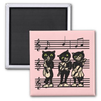 Musical Black Cats Magnet