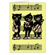 Musical Black Cats Note Card