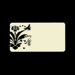 Musical Bumble Bee Damask Address Labels