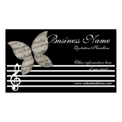 Musical Butterfly Business Cards