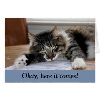 Musical Cat Big Hug Card