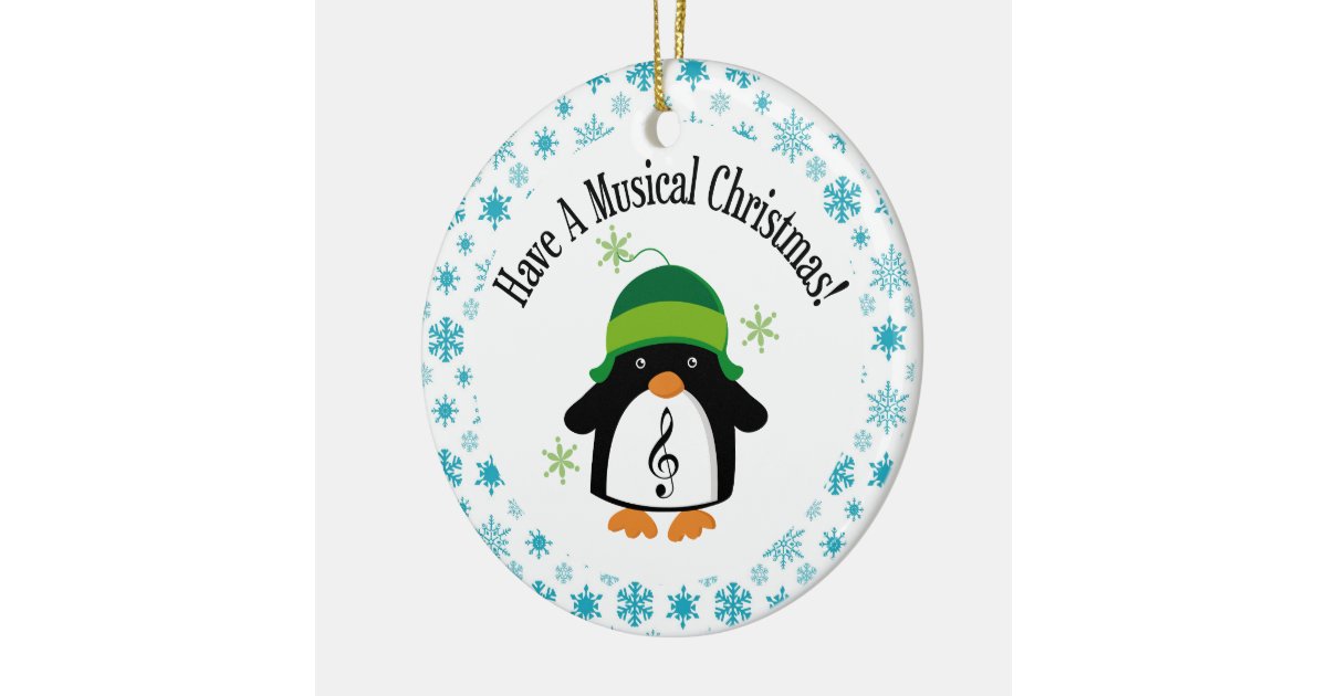 musical christmas music penguin gift ceramic ornament zazzle musical christmas music penguin gift ceramic ornament zazzle