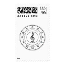 Musical Circle of Fifths Stamps