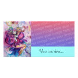 MUSICAL CLOWN pink white blue Photo Greeting Card