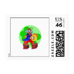 Musical Clown Postage Stamp