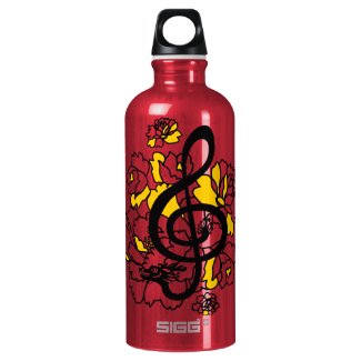 Musical Dragon treble clef peonies Bottle SIGG Traveler 0.6L Water Bottle