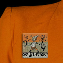Musical Elf Note on Piano Button buttons