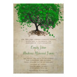 Musical Emerald Heart Leaf Tree Wedding Invites