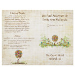 Musical Flower Tree Wedding Program Burlap Weave flyers