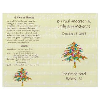 Musical Flower Tree Wedding Program flyer