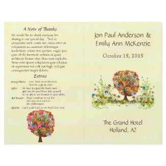 Musical Flower Tree Wedding Program flyer
