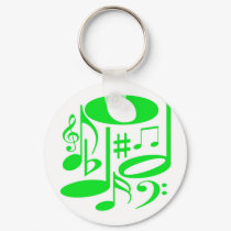 Musical Green Keychain by SjStevenson Musical Green Keychain