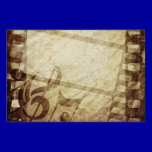 MUSICAL GRUNGE DIGITAL TEMPLATE SEPHIA MUSIC NOTES yard signs
