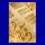 MUSICAL GRUNGE NOTES PIANO BACKGROUNDS FADED VINTA posters
