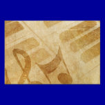 MUSICAL GRUNGE NOTES PIANO BACKGROUNDS FADED VINTA yard signs