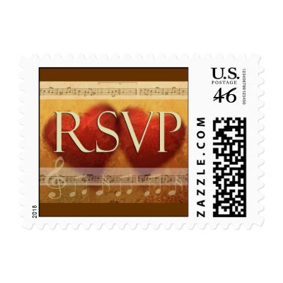 Musical heart RSVP Postage Stamp