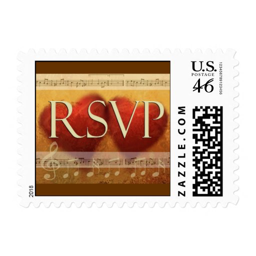 Musical heart RSVP Postage Stamp