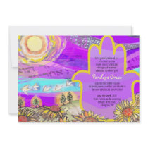 Musical Hemsa Baby Naming Invitation Hebrew